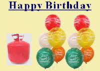Geburtstag: Ballons mit Helium-Einweg