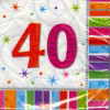 Geburtstag 40 Deko Servietten Radiant-Birthday 